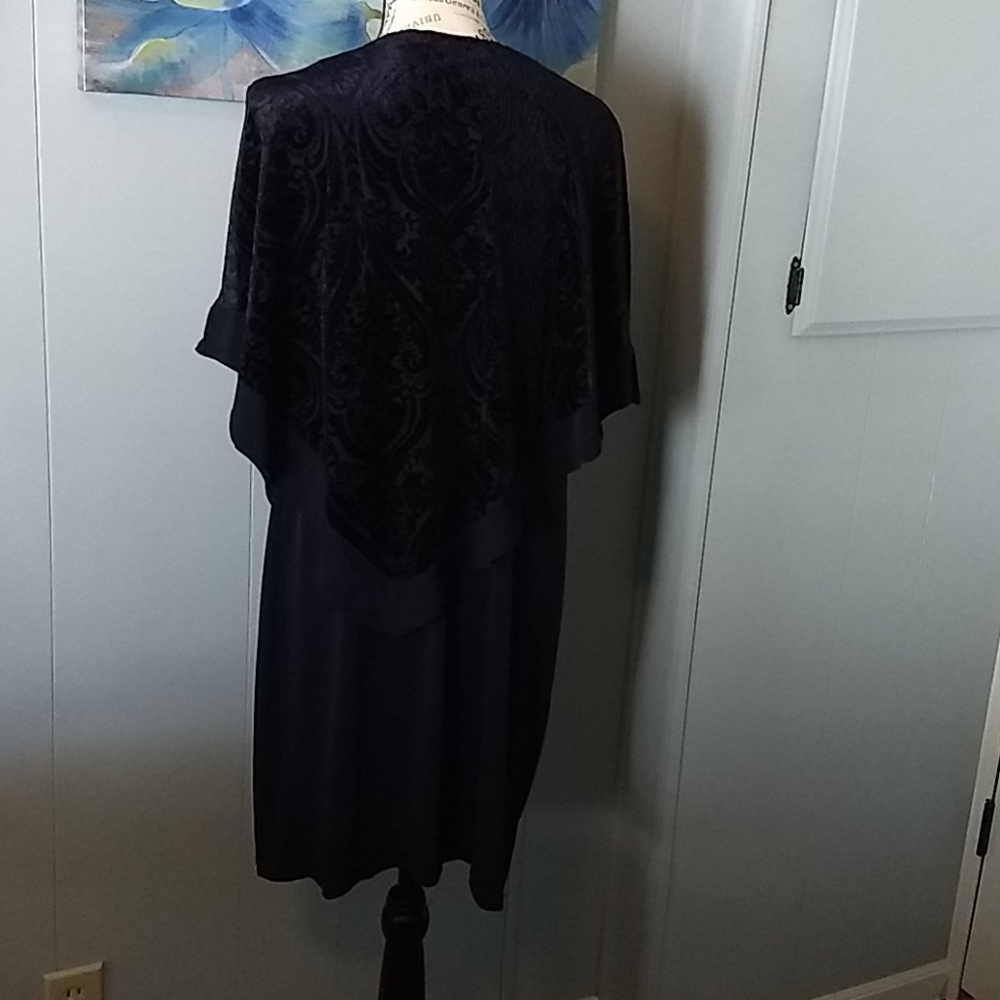 Navy Cape Special Occasion Dress - Picture 4 of 7